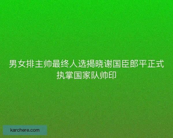 男女排主帅最终人选揭晓谢国臣郎平正式执掌国家队帅印